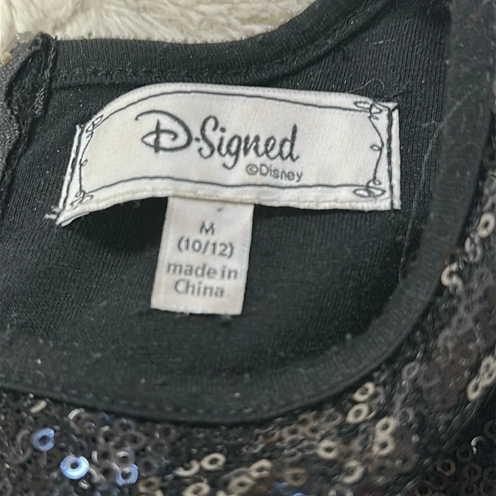 D-Signed by Disney Super Cute Girls sparkly sequined black  dress , M (10 / 12)